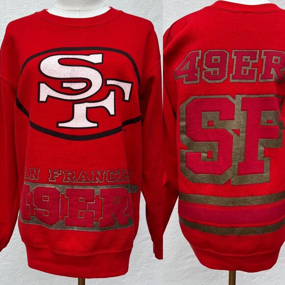 Vintage 90's San Francisco 49ers Front/Back Graphic Salem Crewneck UNISEX /M's M - Picture 1 of 15